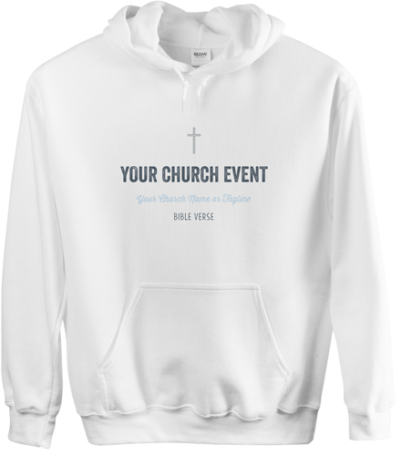 Church Event Custom Hoodie, Single Sided, Adult (XXL), White, Gray