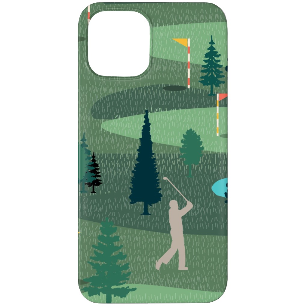 Golf Day Out - Green Phone Case, Silicone Liner Case, Matte, iPhone 11 Pro Max, Green