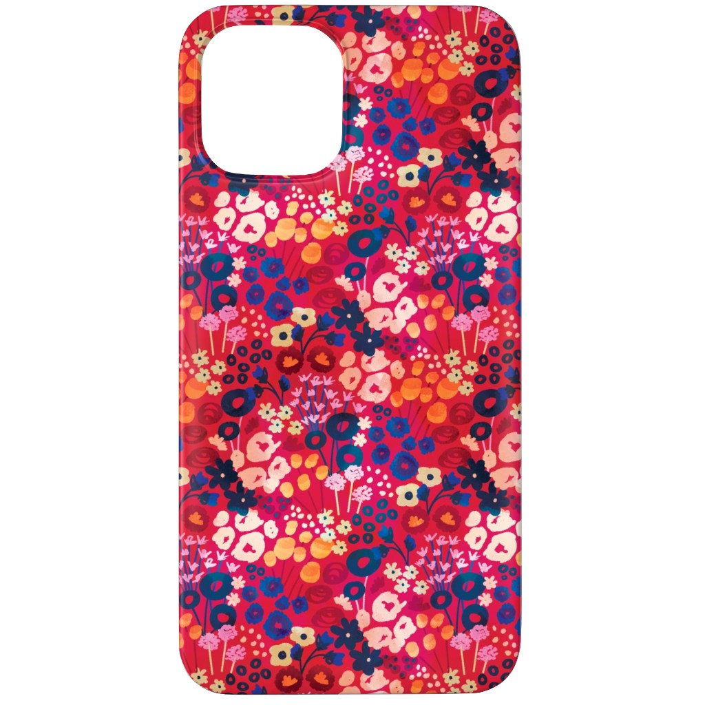 Modern Retro Floral - Multi Phone Case, Silicone Liner Case, Matte, iPhone 11 Pro Max, Multicolor