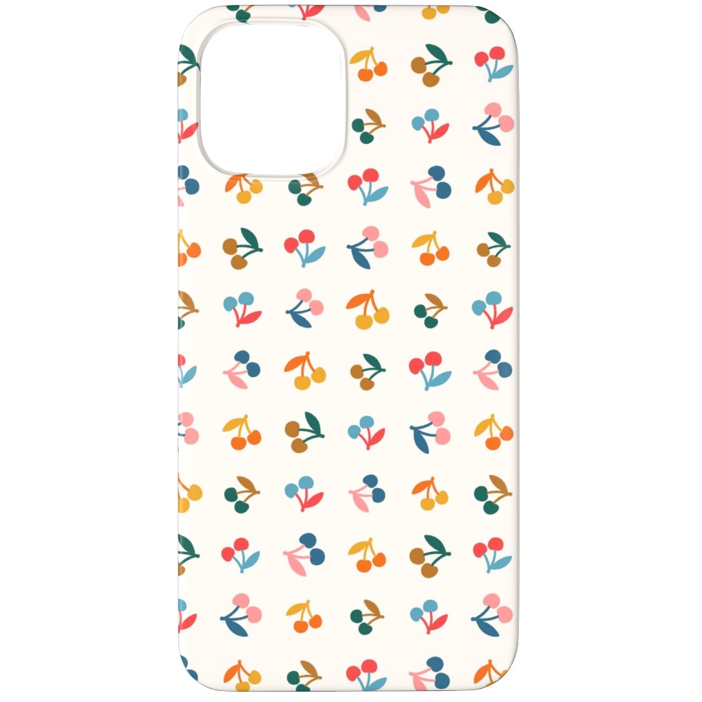 Colored Cherries - Earthy Phone Case, Silicone Liner Case, Matte, iPhone 11 Pro Max, Beige, Pearl