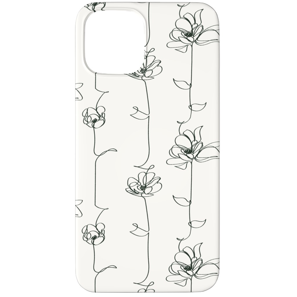 One Line Floral - Light Phone Case, Silicone Liner Case, Matte, iPhone 11 Pro Max, White