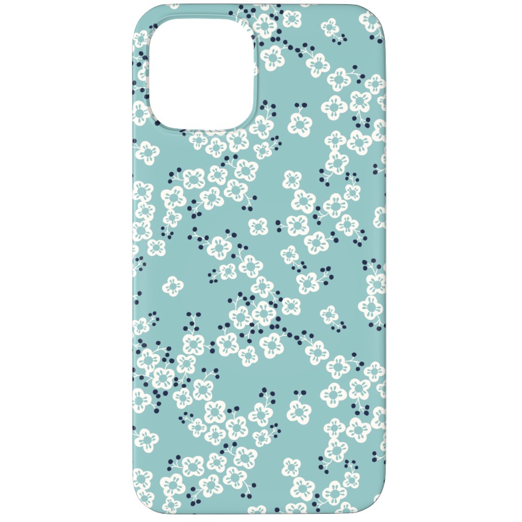 Japanese Blossom - Blue Phone Case, Silicone Liner Case, Matte, iPhone 11 Pro Max, Blue, True Blue