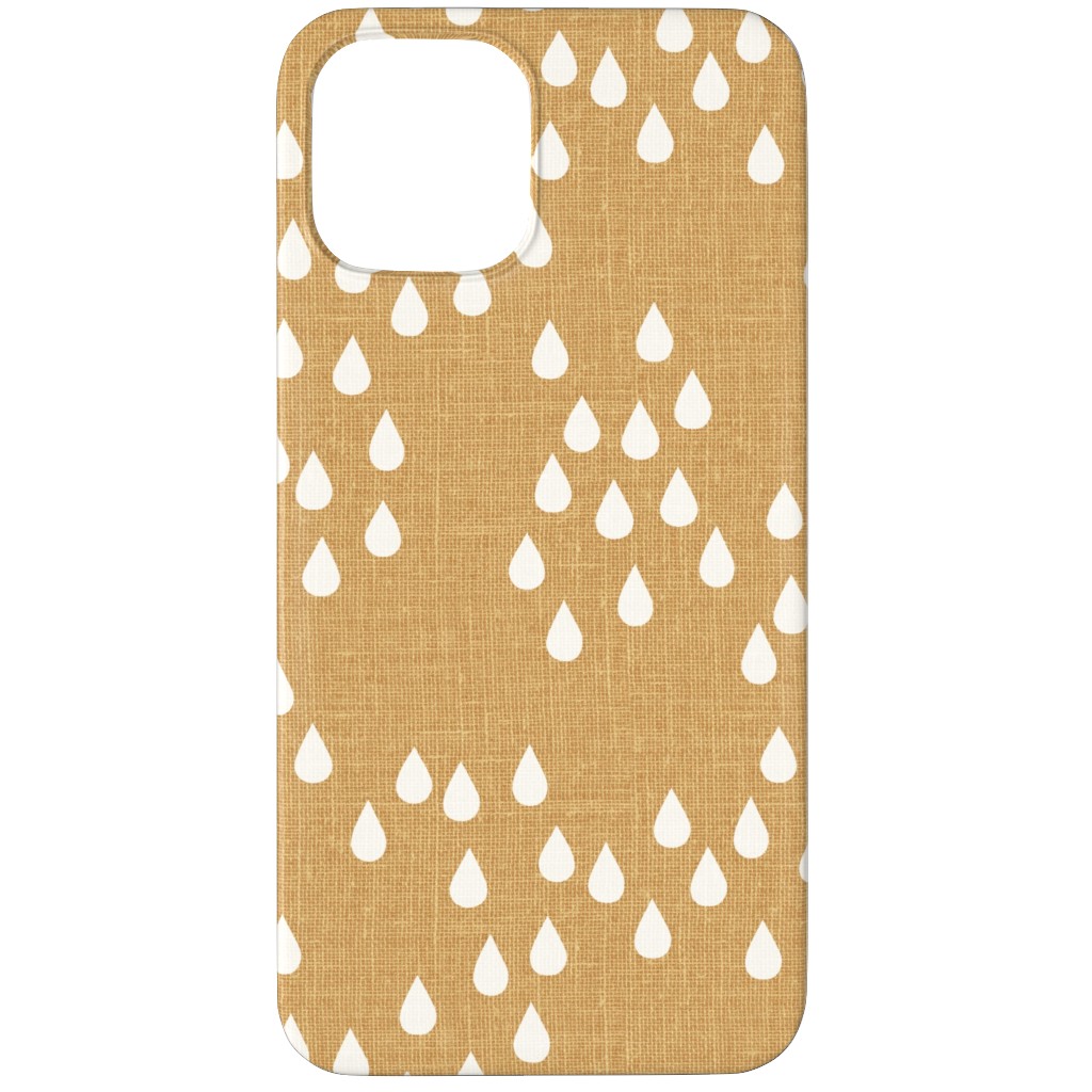 Scattered Rain Drops - Mustard Yellow Phone Case, Silicone Liner Case, Matte, iPhone 11 Pro Max, Yellow