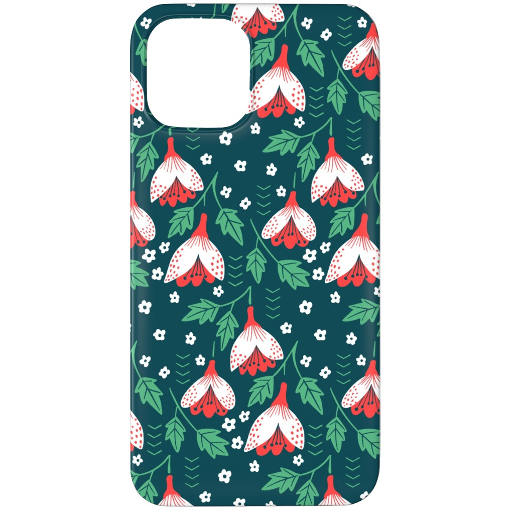 Christmas Flowers Phone Case, Silicone Liner Case, Matte, iPhone 11 Pro Max, Green, Classic Green