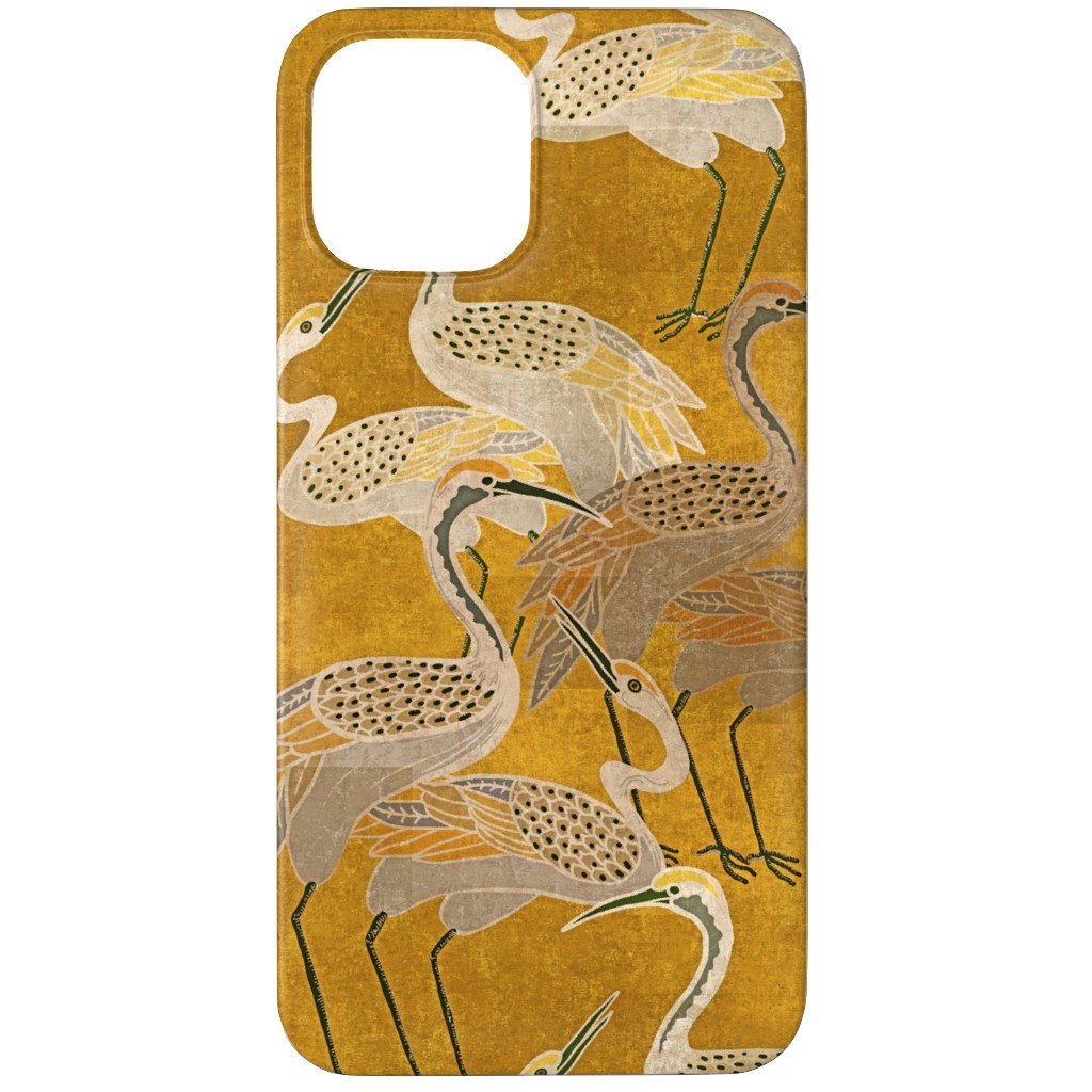 Deco Cranes - Golden Hour Phone Case, Slim Case, Matte, iPhone 11 Pro Max, Yellow