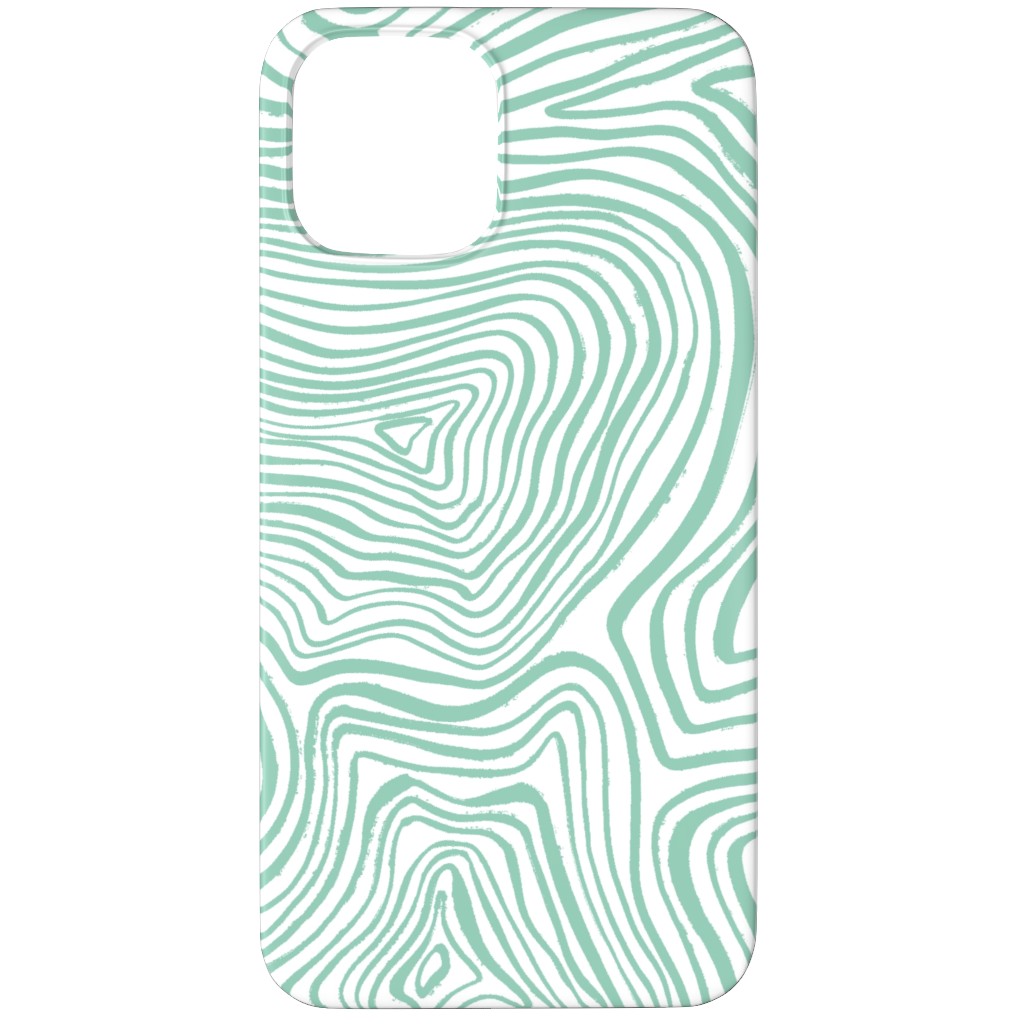Abstract Wavy Lines - Green Phone Case, Slim Case, Matte, iPhone 11 Pro Max, Green, Classic Green