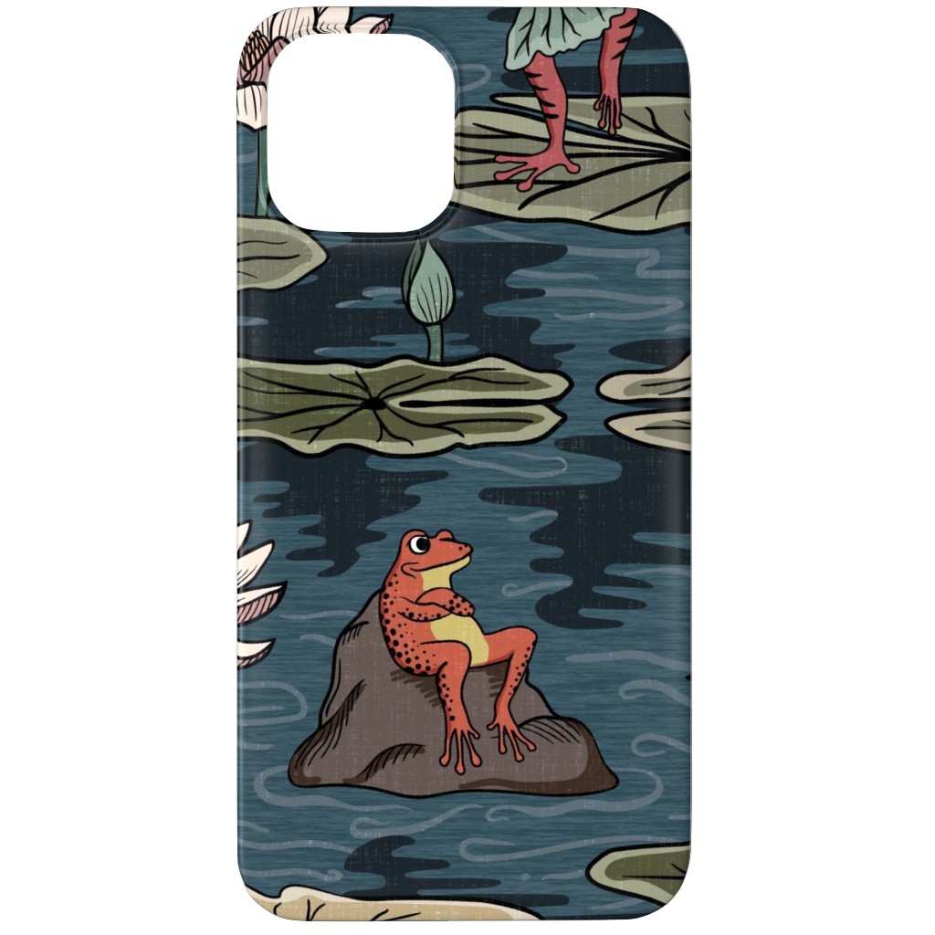 Quirky Frogs Dancing in the Moonlight on Lily Pads Phone Case, Slim Case, Matte, iPhone 11 Pro Max, Blue, True Blue