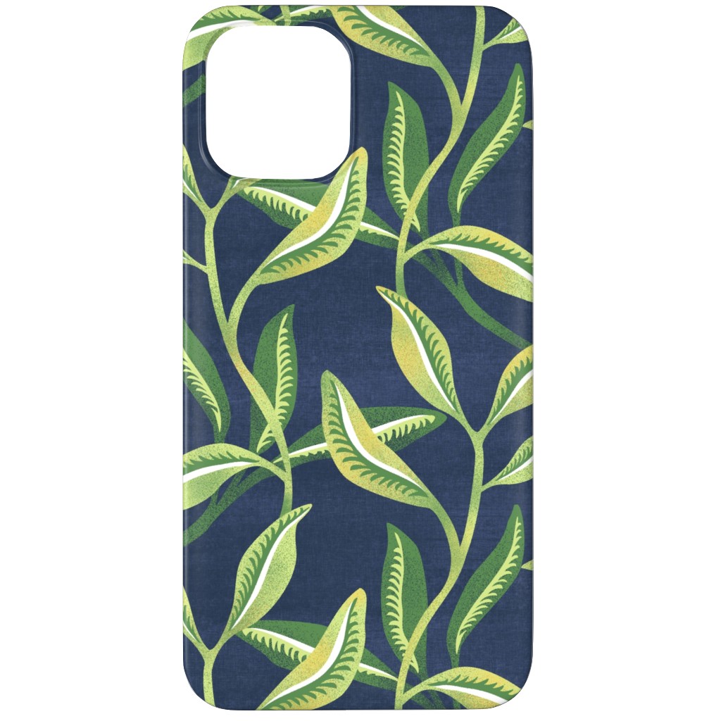 Green Leafy Vines - Blue and Green Phone Case, Slim Case, Matte, iPhone 11 Pro Max, Green