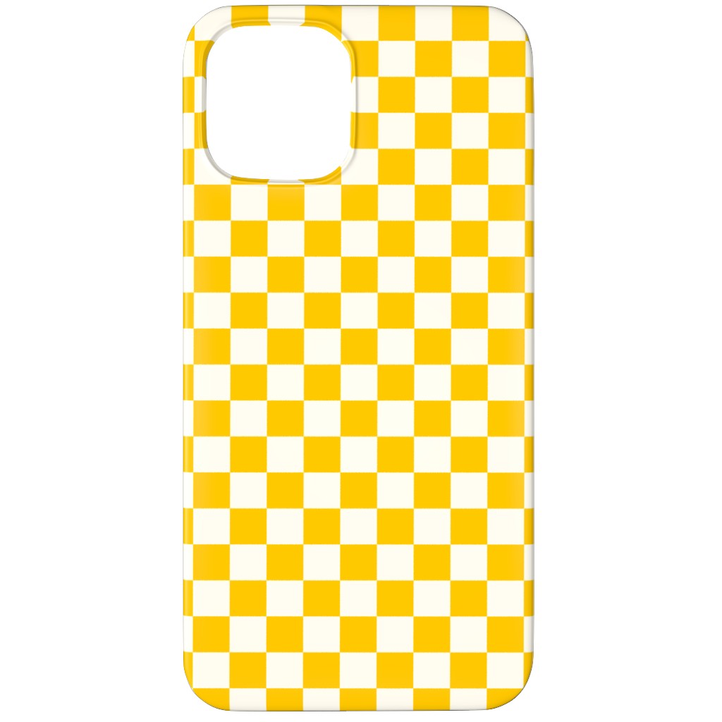 Checkered Pattern - Yellow Phone Case, Slim Case, Matte, iPhone 11 Pro Max, Yellow