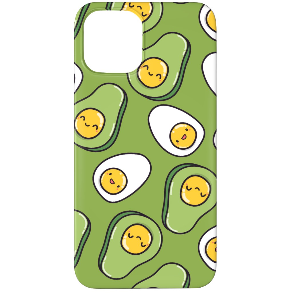 Cute Egg and Avocado - Green Phone Case, Slim Case, Matte, iPhone 11 Pro Max, Green, Classic Green