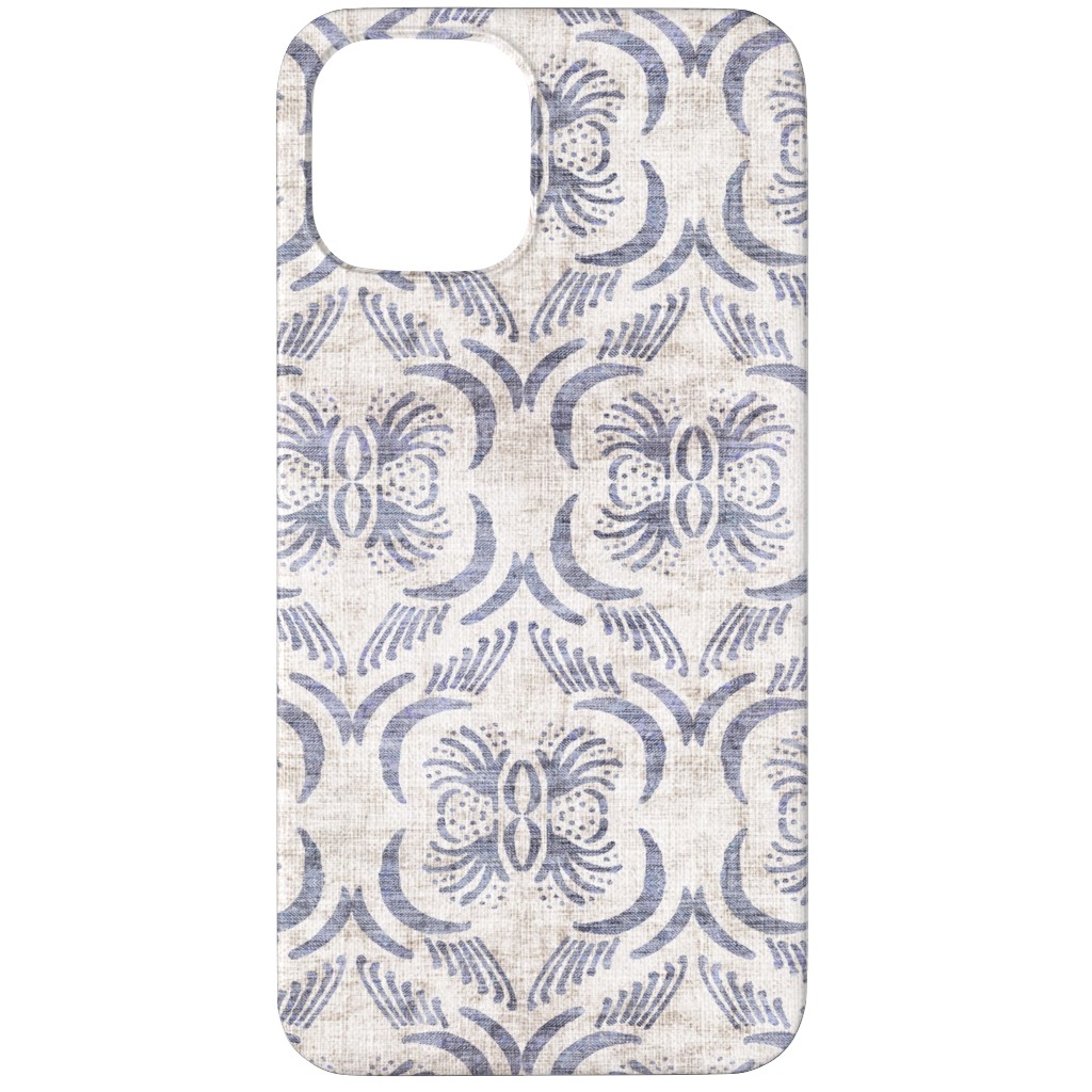 French Linen Geo Floral Phone Case, Slim Case, Matte, iPhone 11 Pro Max, Gray, Gray