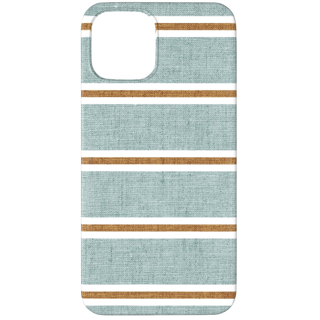 Stripes, Magnolia Flowers Coordinate - Rust on Blue Phone Case, Silicone Liner Case, Matte, iPhone 11 Pro, Green, Classic Green