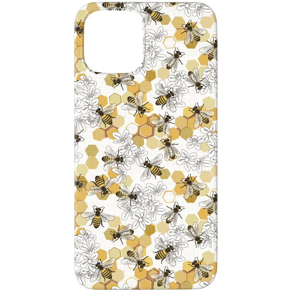 Save the Honey Bees - Yellow Phone Case, Silicone Liner Case, Matte, iPhone 11 Pro, Yellow