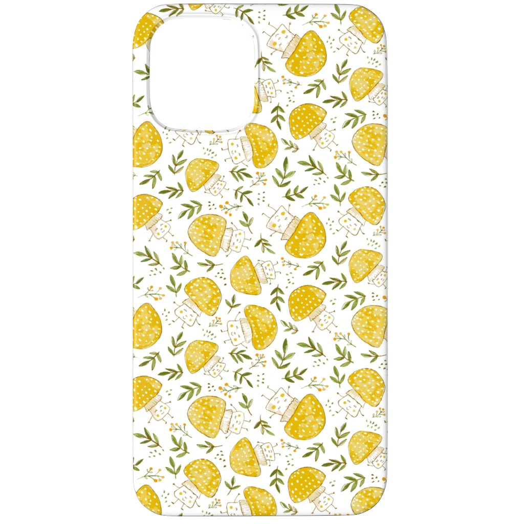 the Happiest Little Mushrooms - Yellow Phone Case, Silicone Liner Case, Matte, iPhone 11 Pro, Yellow, Classic Yellow
