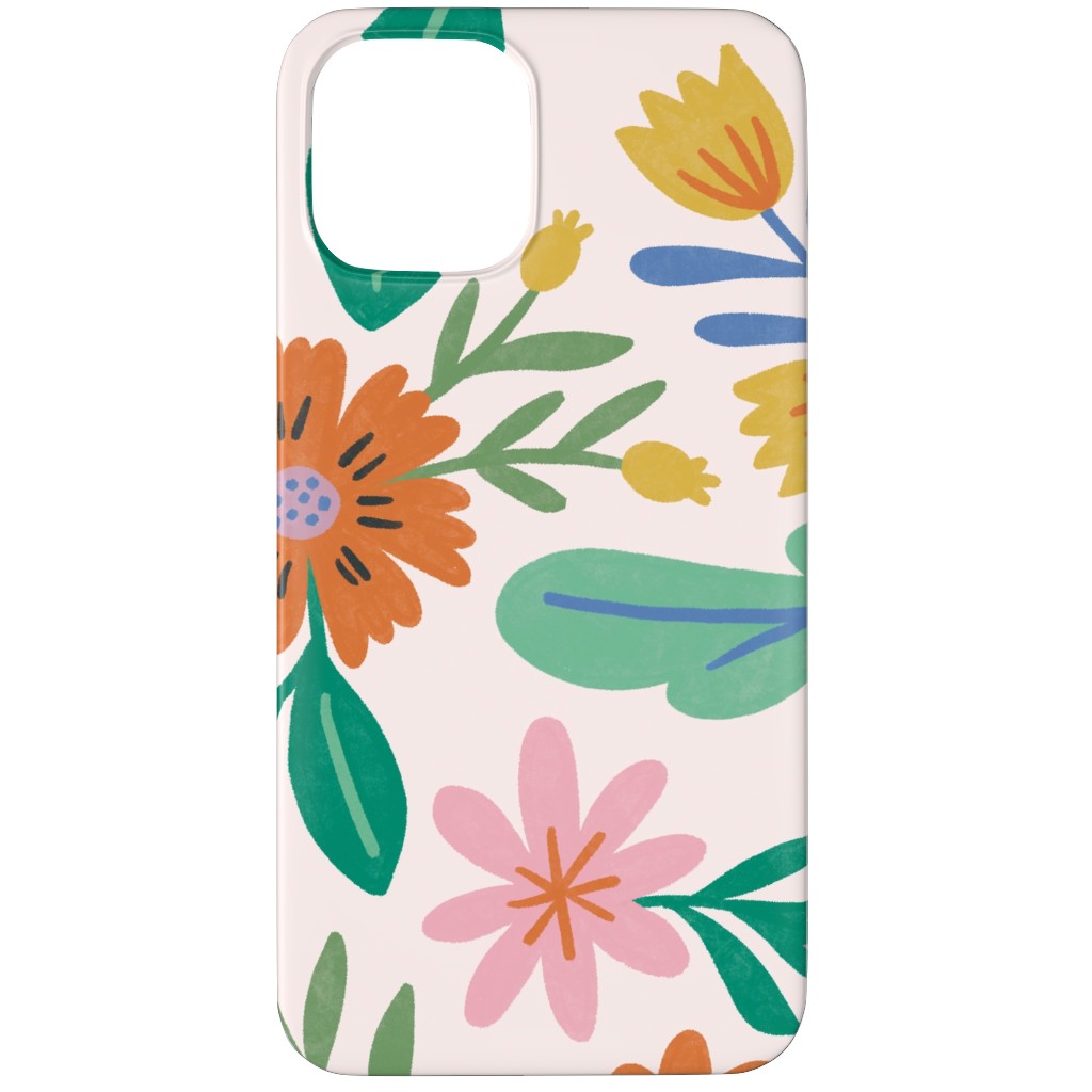 Happy Flowers - Multi on Pink Phone Case, Silicone Liner Case, Matte, iPhone 11 Pro, Multicolor