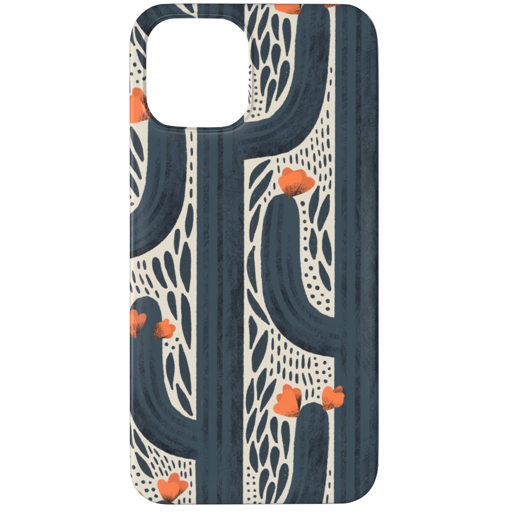 Wyatt - Cactus - Navy Phone Case, Silicone Liner Case, Matte, iPhone 11 Pro, Blue, True Blue