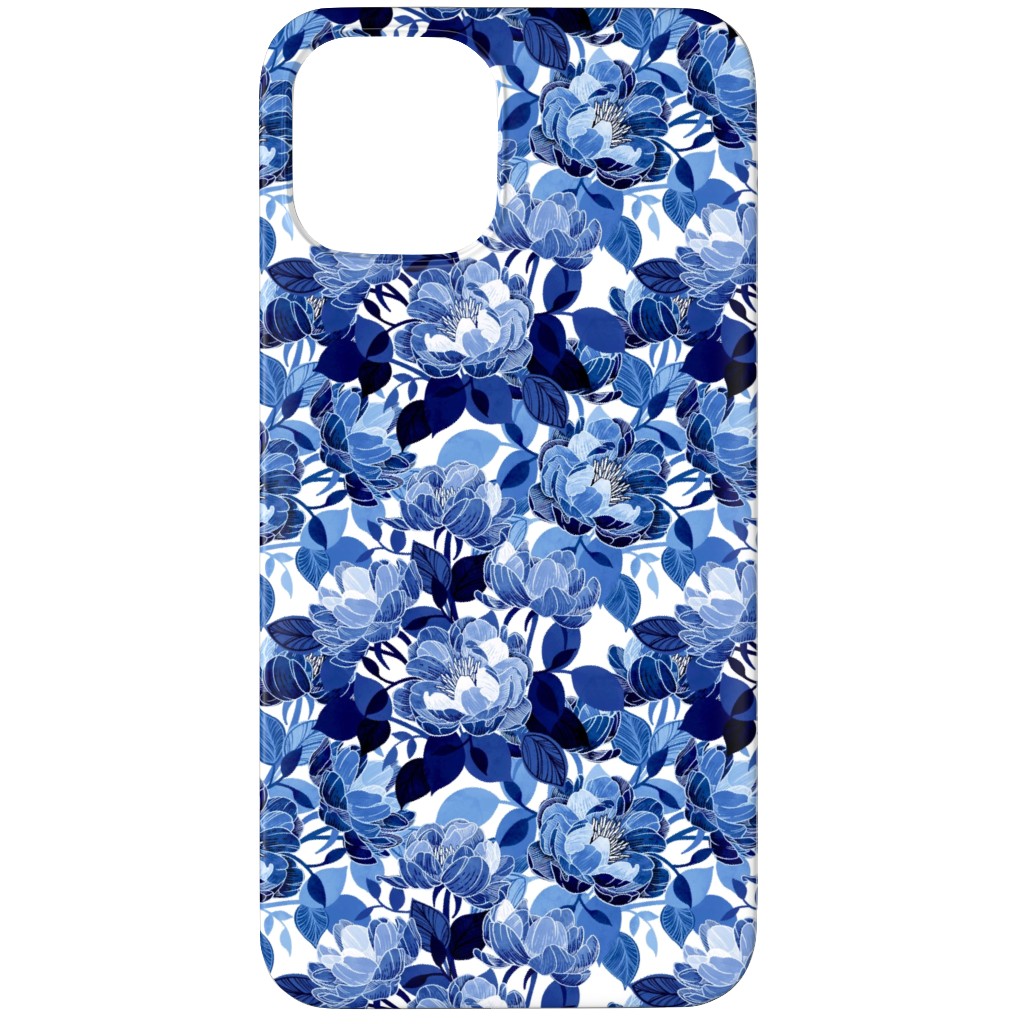 Chintz Peonies - Blue Phone Case, Silicone Liner Case, Matte, iPhone 11 Pro, Blue