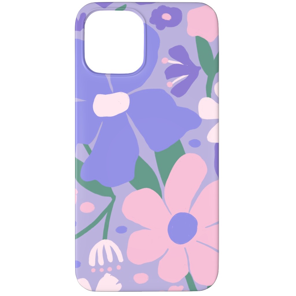 Blooming Garden on Lilac Phone Case, Silicone Liner Case, Matte, iPhone 11 Pro, Purple, Purple