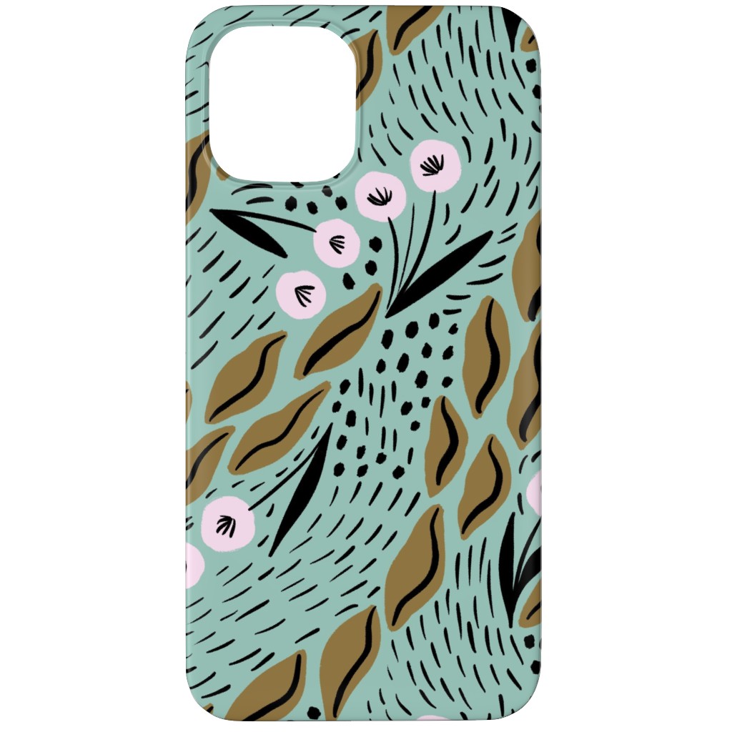 Flower Patch Lane on Mint Phone Case, Silicone Liner Case, Matte, iPhone 11 Pro, Green