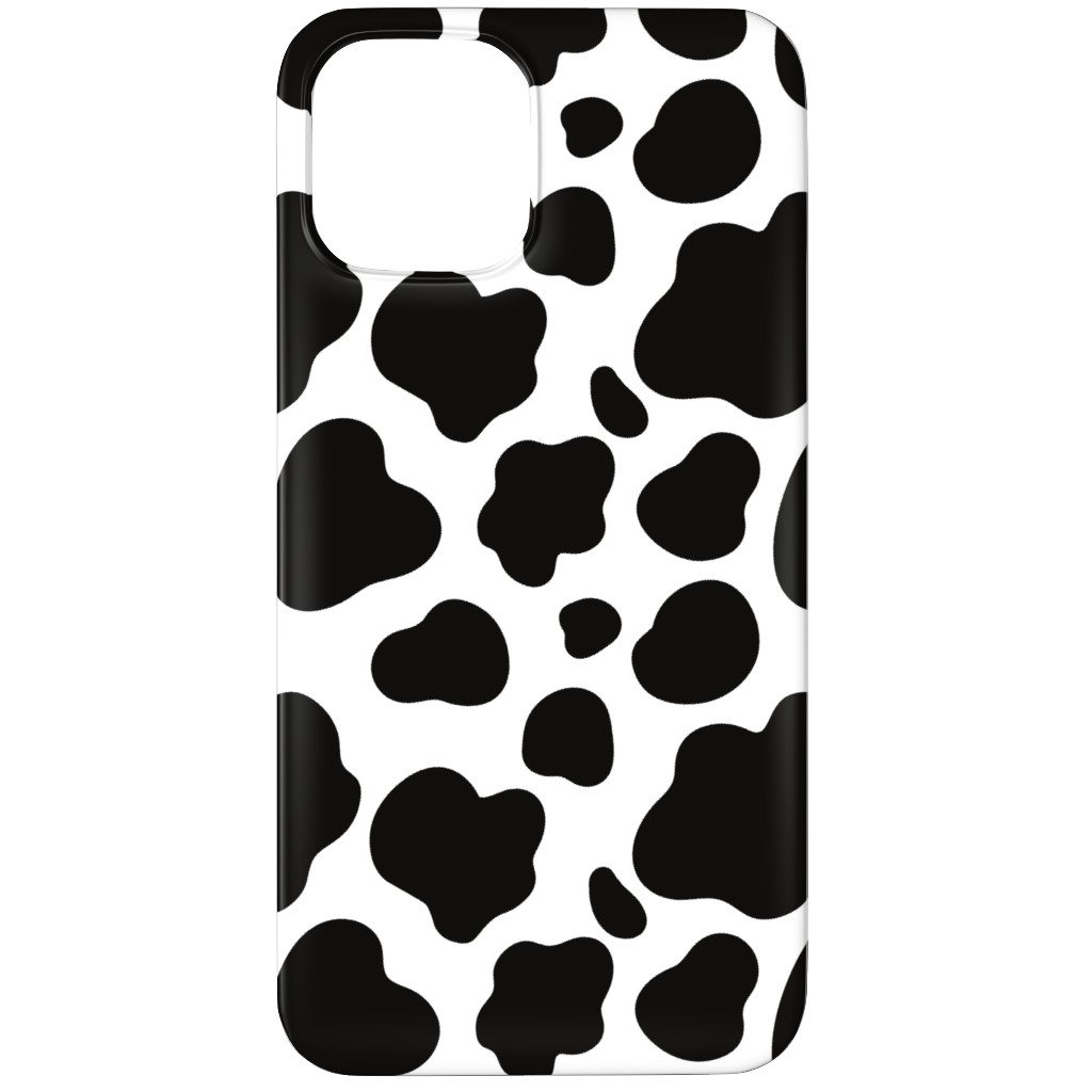 Cow Spots Pattern - Black on White Phone Case, Silicone Liner Case, Matte, iPhone 11 Pro, Black