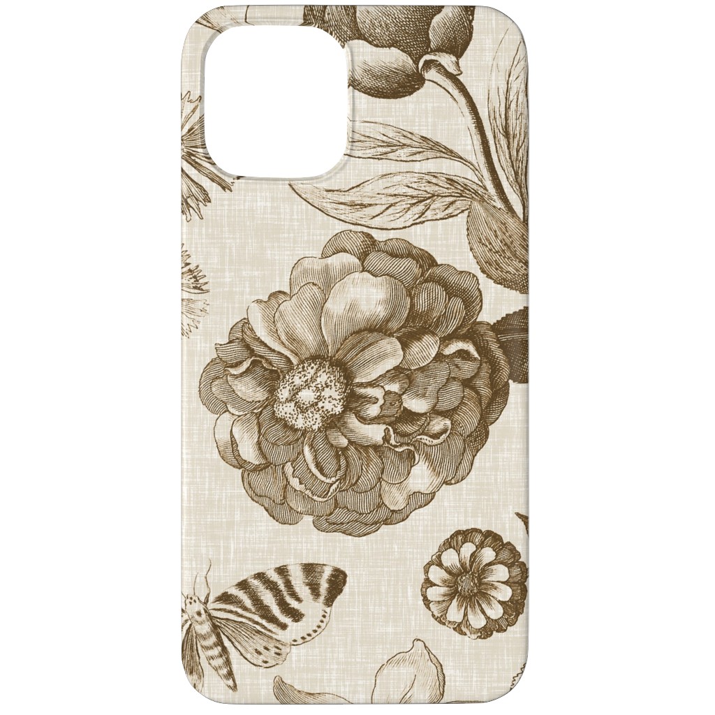 Windsor Botanical in Oyster Phone Case, Silicone Liner Case, Matte, iPhone 11 Pro, Brown