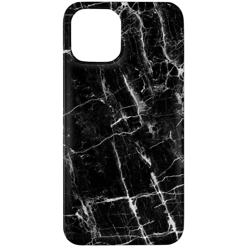 Cracked Black Marble Phone Case, Silicone Liner Case, Matte, iPhone 11 Pro, Black