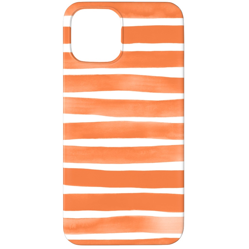 Imperfect Watercolor Stripes Phone Case, Silicone Liner Case, Matte, iPhone 11 Pro, Orange