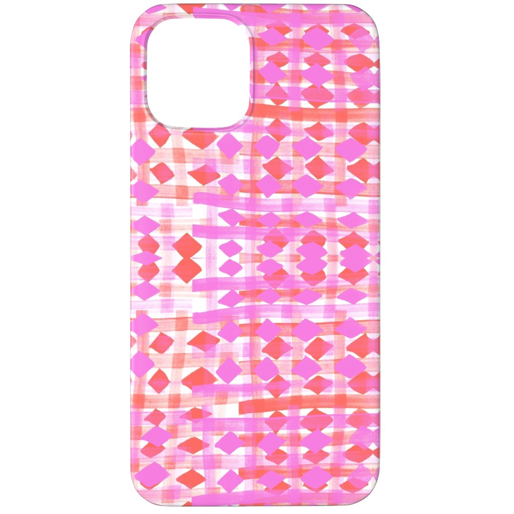 Brush Stripes Geometric - Pink Phone Case, Silicone Liner Case, Matte, iPhone 11 Pro, Pink, Bright Pink