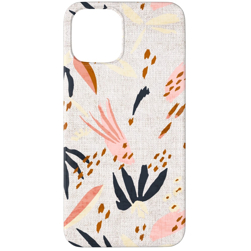 French Linen Floral - Pink Phone Case, Silicone Liner Case, Matte, iPhone 11 Pro, Pink, Bright Pink