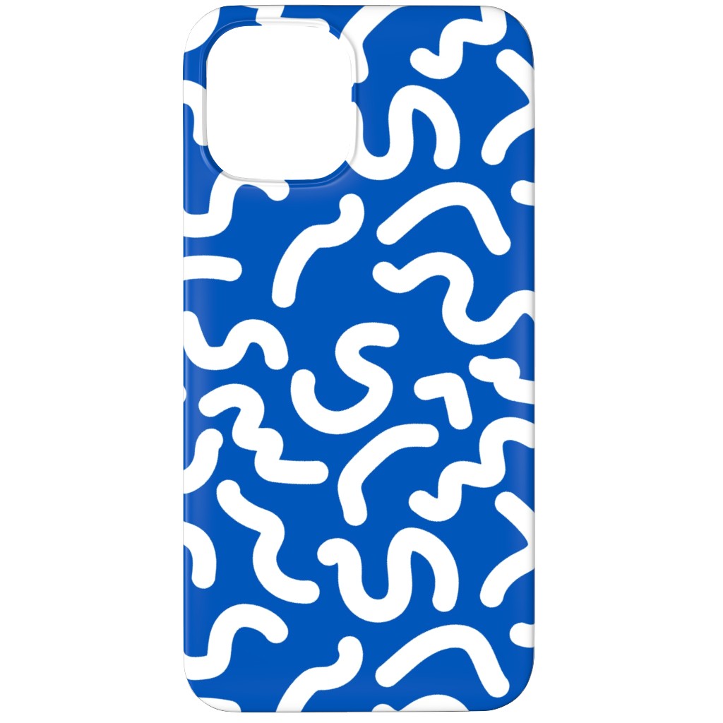Dark Squiggles - Blue Phone Case, Silicone Liner Case, Matte, iPhone 11 Pro, Blue, True Blue