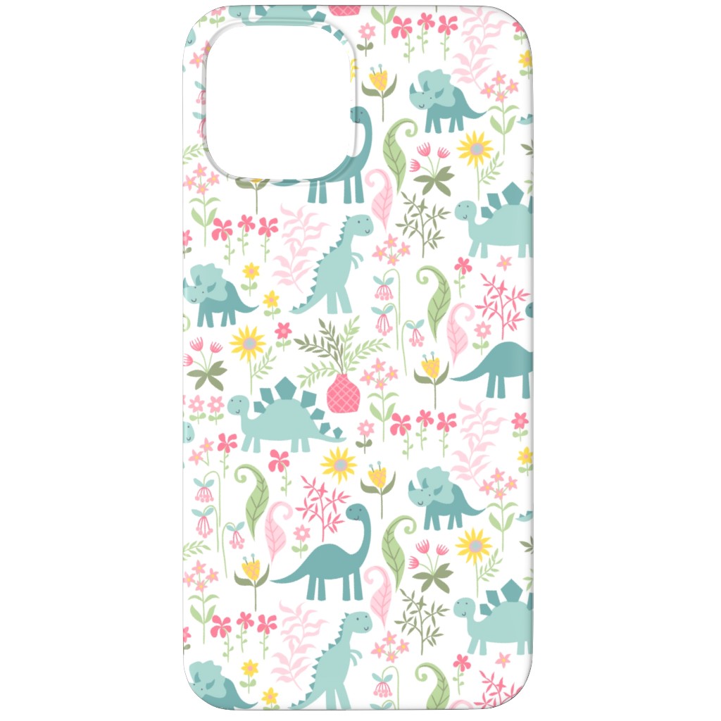 Dino Garden Phone Case, Silicone Liner Case, Matte, iPhone 11 Pro, Multicolor, White