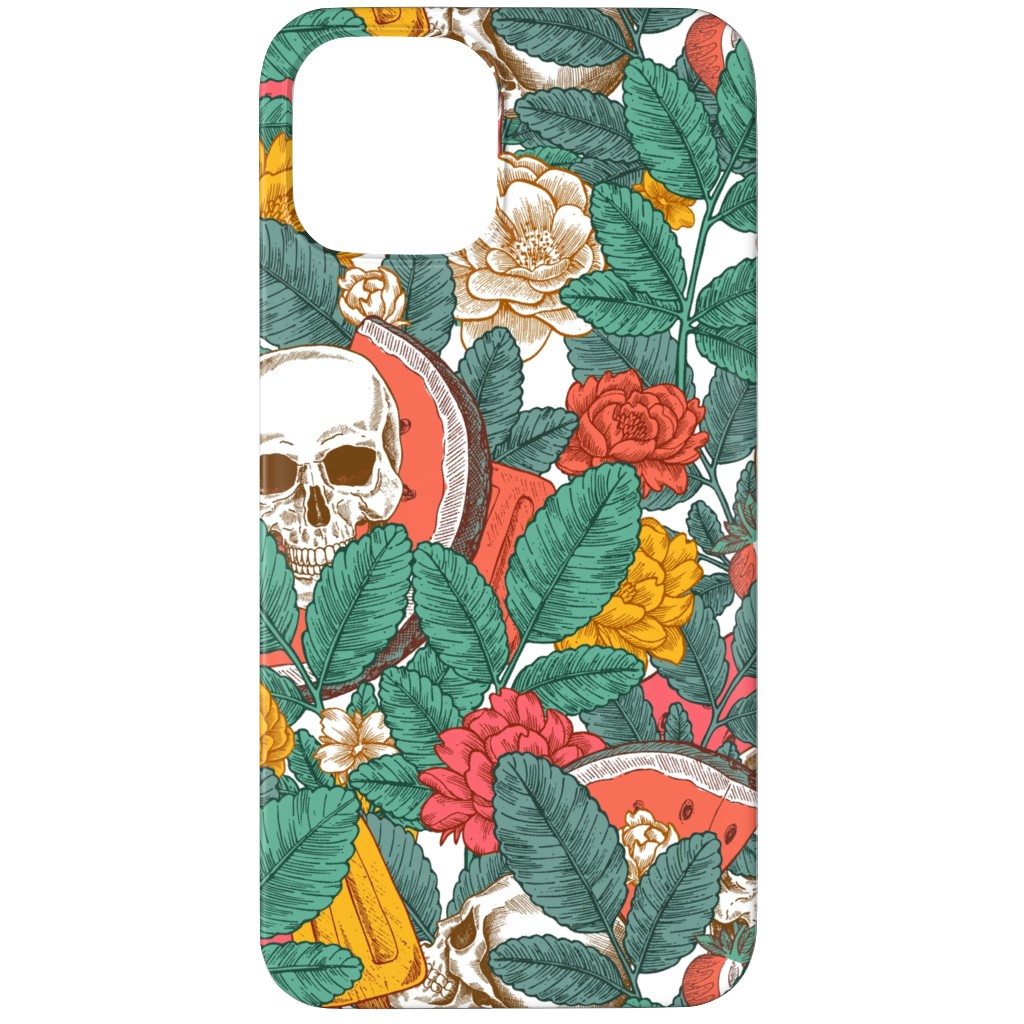 Summer Skull - Multi Phone Case, Silicone Liner Case, Matte, iPhone 11 Pro, Green