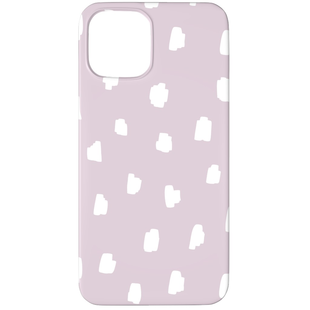 Scattered Marks - White on Lilac Phone Case, Silicone Liner Case, Matte, iPhone 11 Pro, Purple, Purple