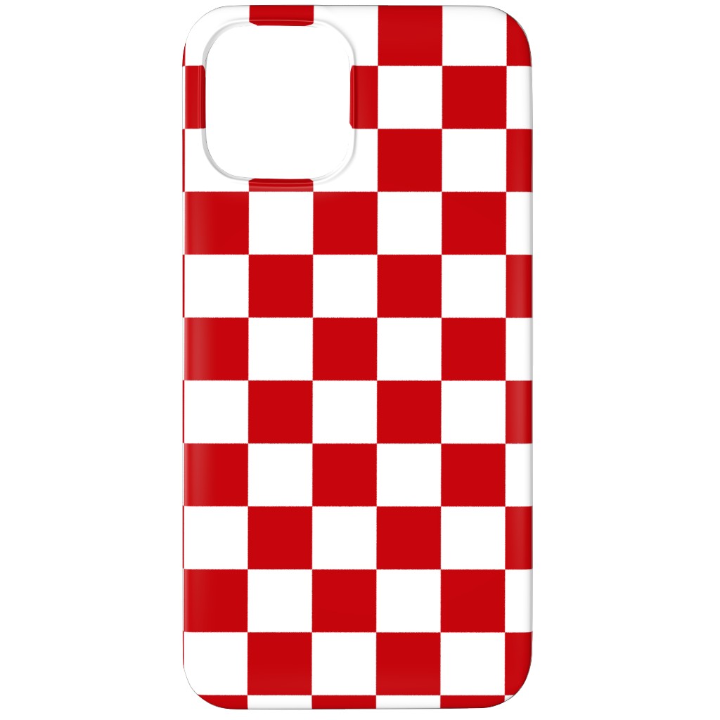 Checkerboard - Red and White Phone Case, Silicone Liner Case, Matte, iPhone 11 Pro, Red