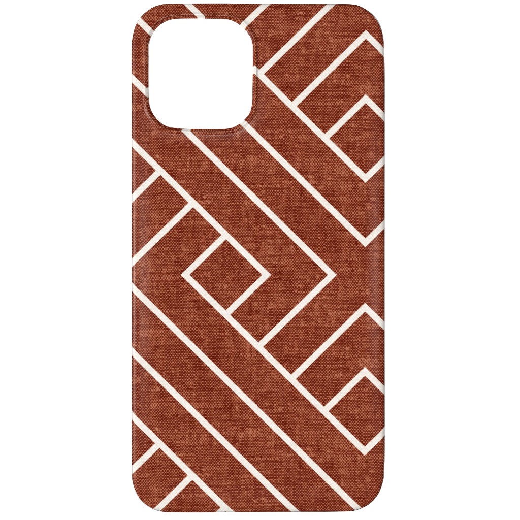 Cadence Geometric Weave - Rust Phone Case, Silicone Liner Case, Matte, iPhone 11 Pro, Red