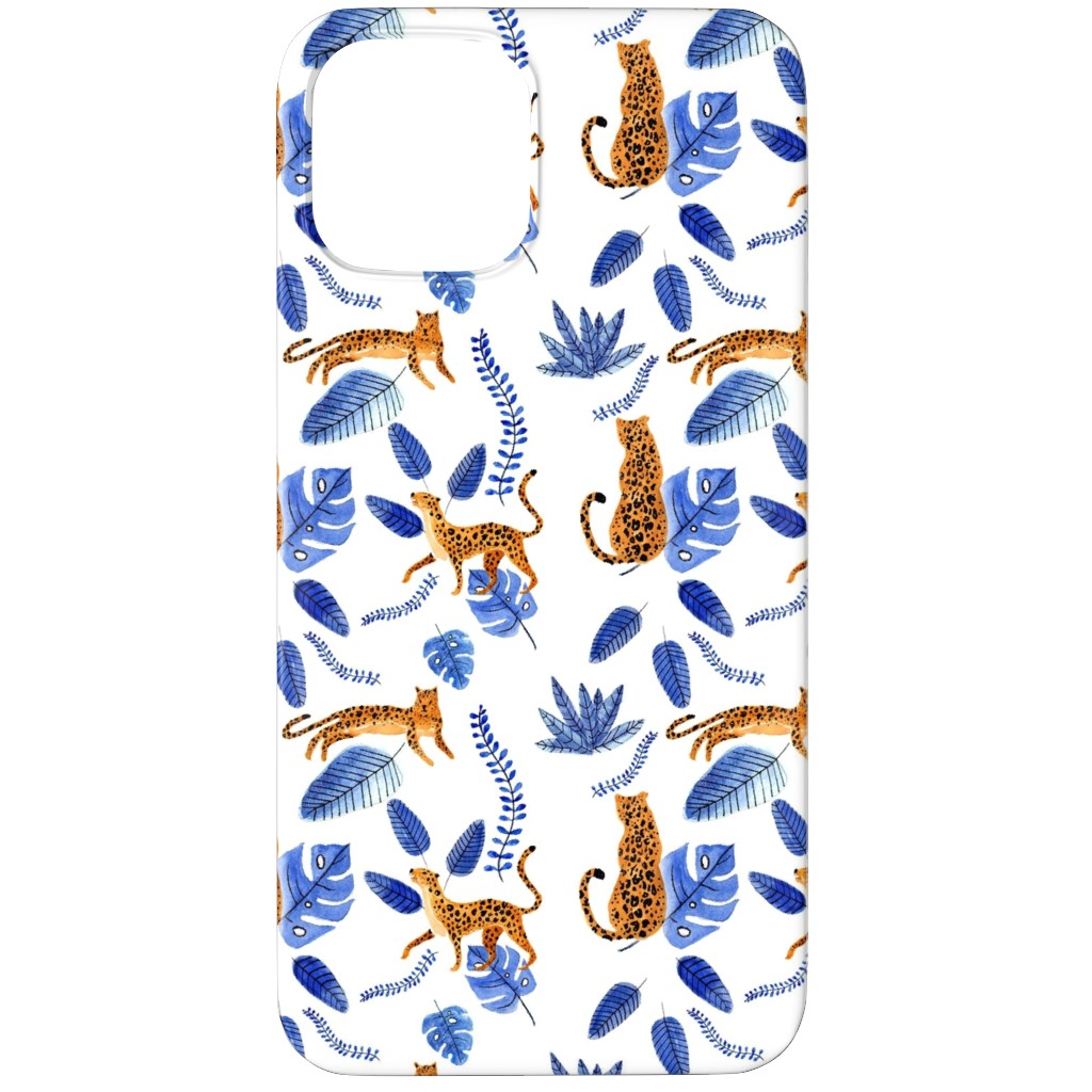 Leopard Tropical Exotic - Blue Phone Case, Silicone Liner Case, Matte, iPhone 11 Pro, Multicolor