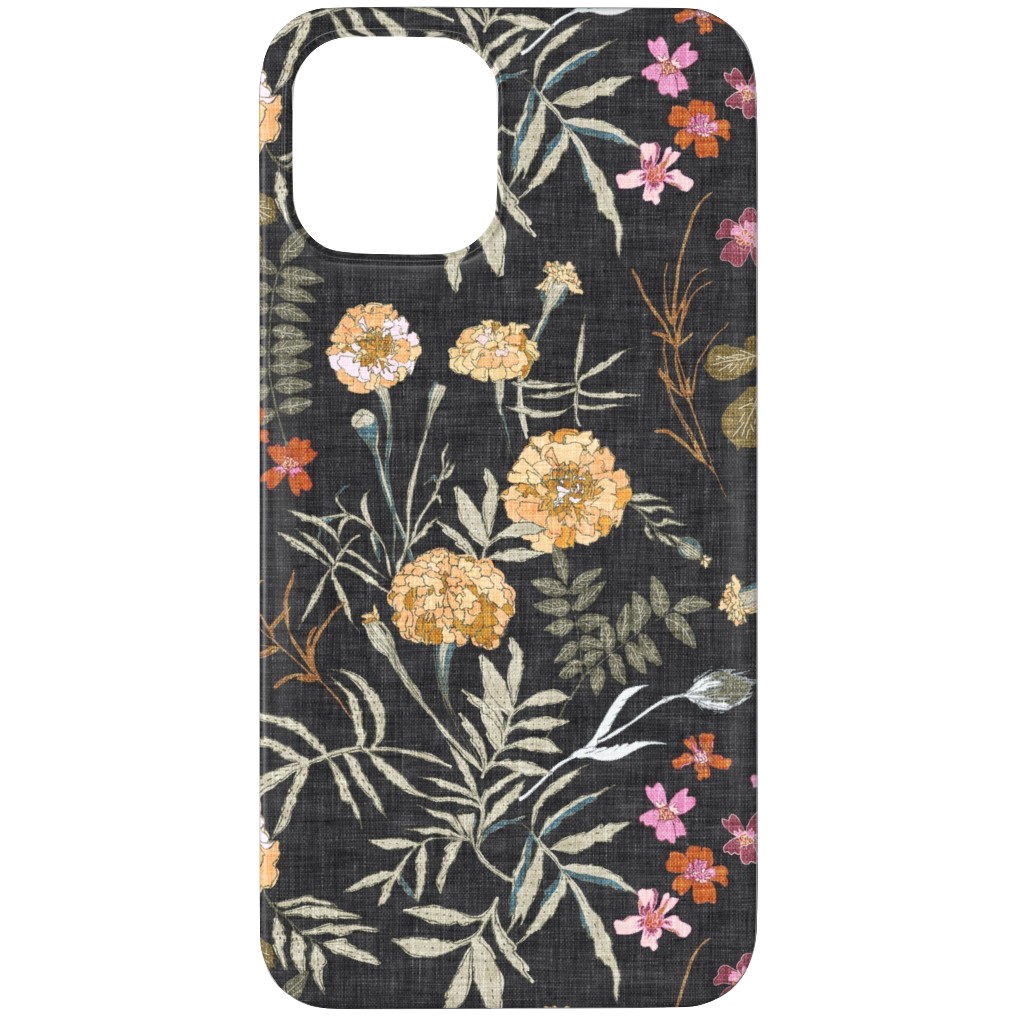 Marigold Love - Dark Phone Case, Silicone Liner Case, Matte, iPhone 11 Pro, Black