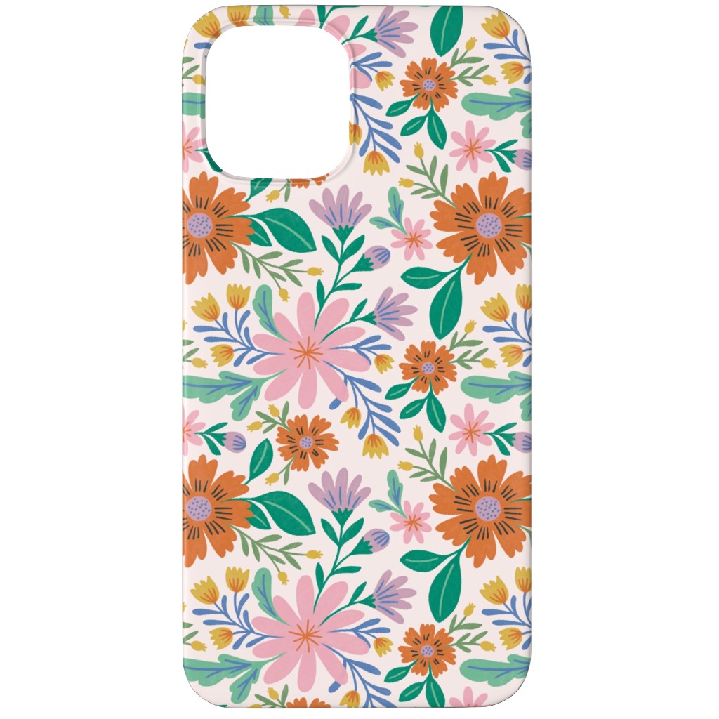 Happy Flowers - Pink Multi Phone Case, Slim Case, Matte, iPhone 11 Pro, Pink, Bright Pink
