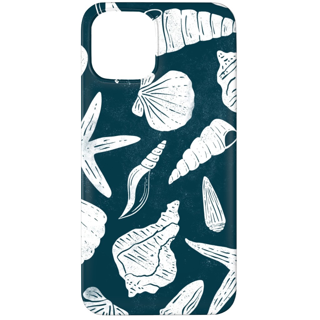 Textured Ocean Seashells - Dark Blue Phone Case, Slim Case, Matte, iPhone 11 Pro, Blue, True Blue