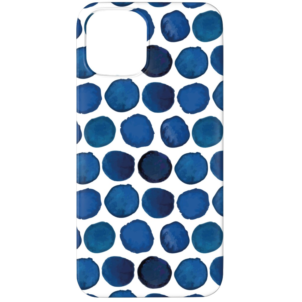 Watercolor Dots - Dark Phone Case, Slim Case, Matte, iPhone 11 Pro, Blue, True Blue