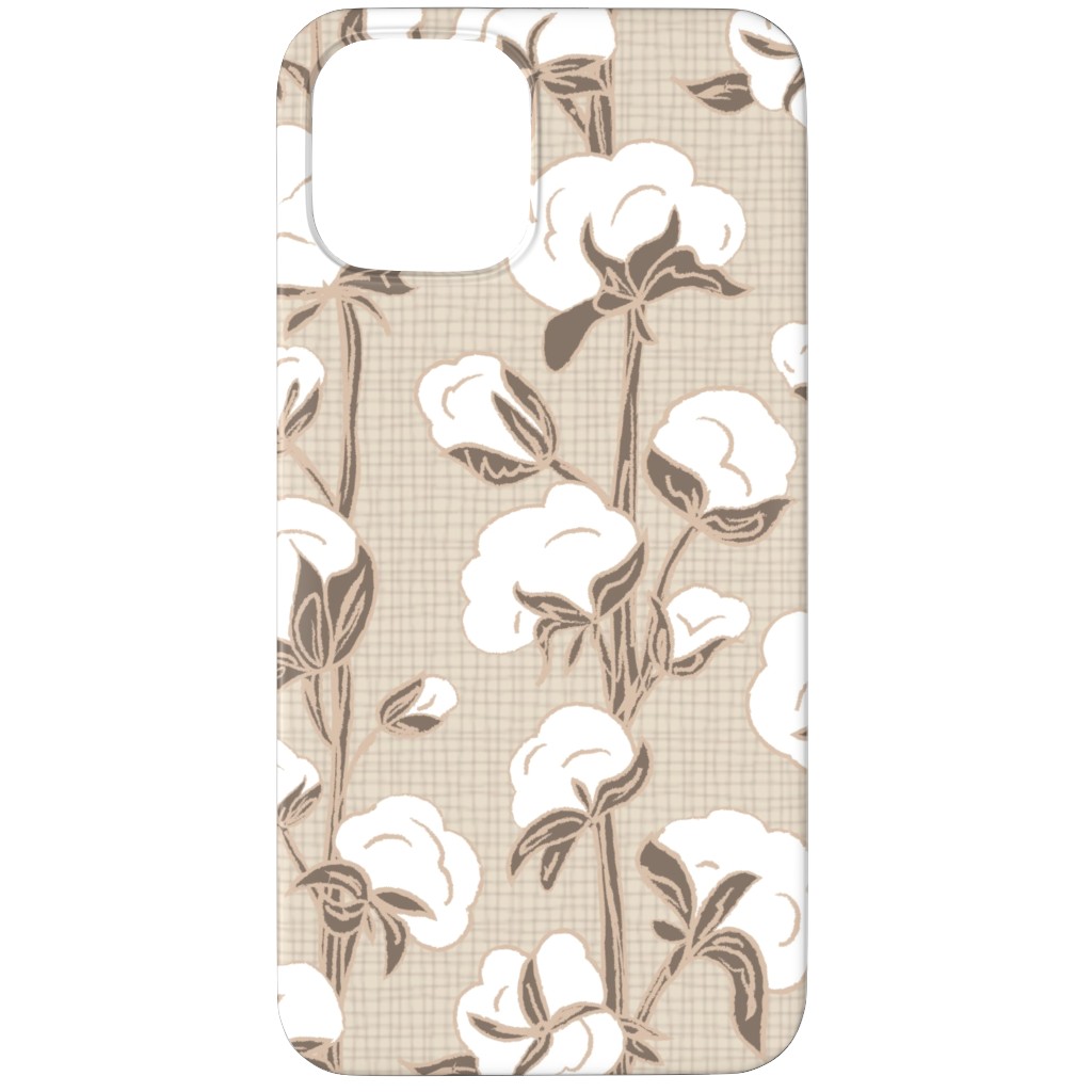 Cotton Stalk Stripe - Brown Phone Case, Slim Case, Matte, iPhone 11 Pro, Beige