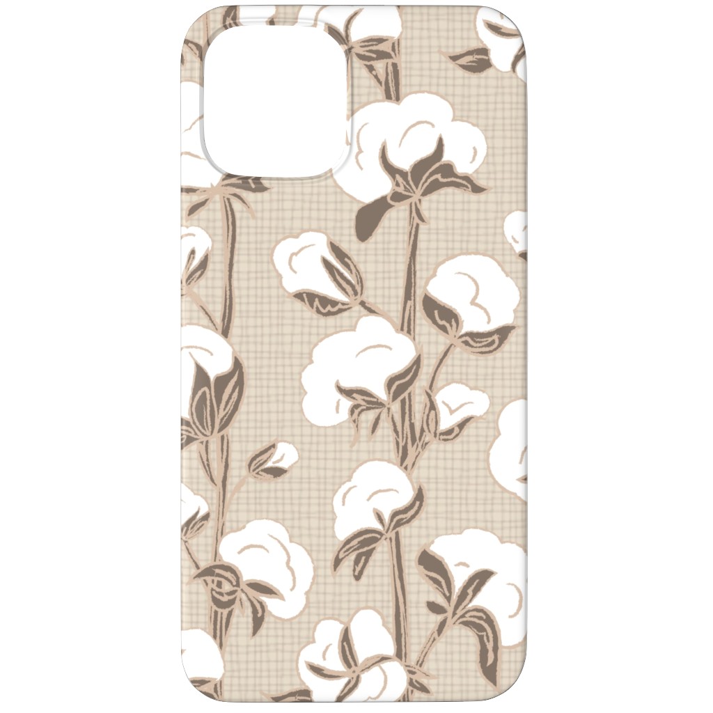 Cotton Stalk Stripe - Brown Phone Case, Slim Case, Matte, iPhone 11 Pro, Beige, Pearl