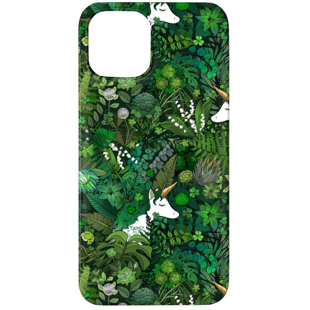 Irish Unicorn in a Green Garden Phone Case, Slim Case, Matte, iPhone 11 Pro, Green