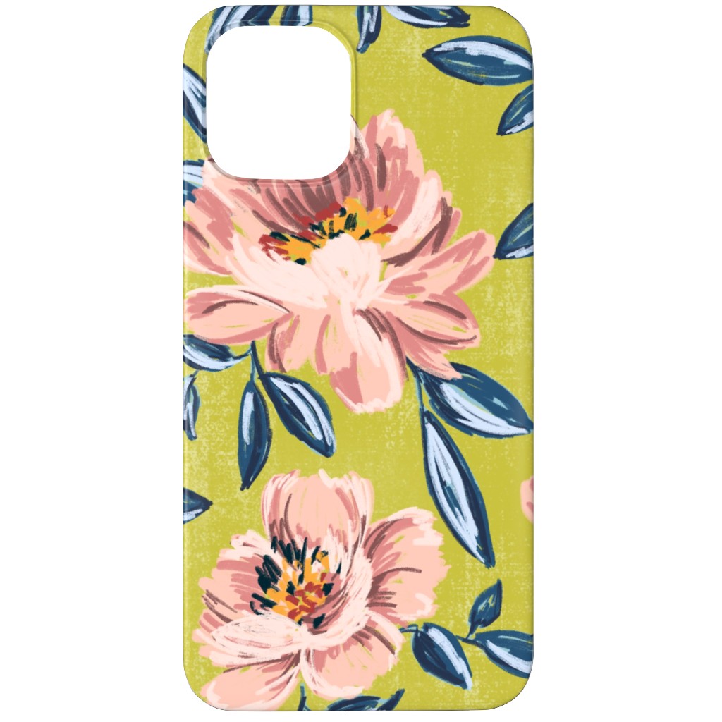 Pink Peonies Phone Case, Slim Case, Matte, iPhone 11 Pro, Green