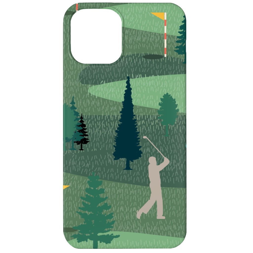 Golf Day Out - Green Phone Case, Silicone Liner Case, Matte, iPhone 11, Green