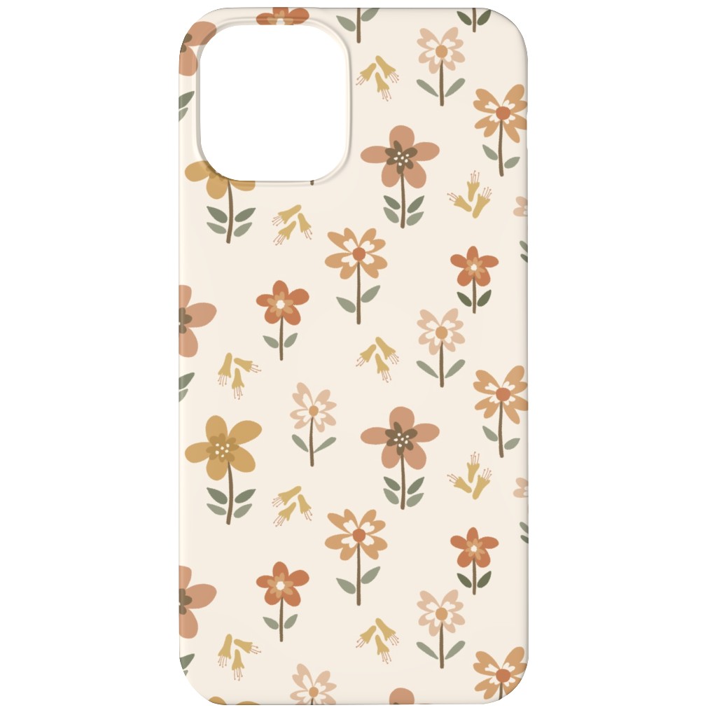 Retro Park Wildflowers Phone Case, Silicone Liner Case, Matte, iPhone 11, Beige