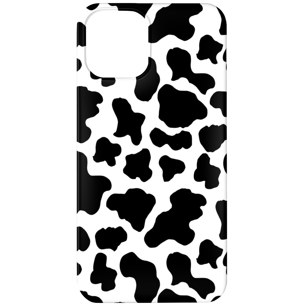 Cow Print - Black and White Phone Case, Silicone Liner Case, Matte, iPhone 11, Black
