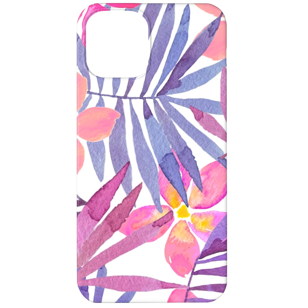 Watercolor Tropical Vibes Phone Case, Silicone Liner Case, Matte, iPhone 11, Pink