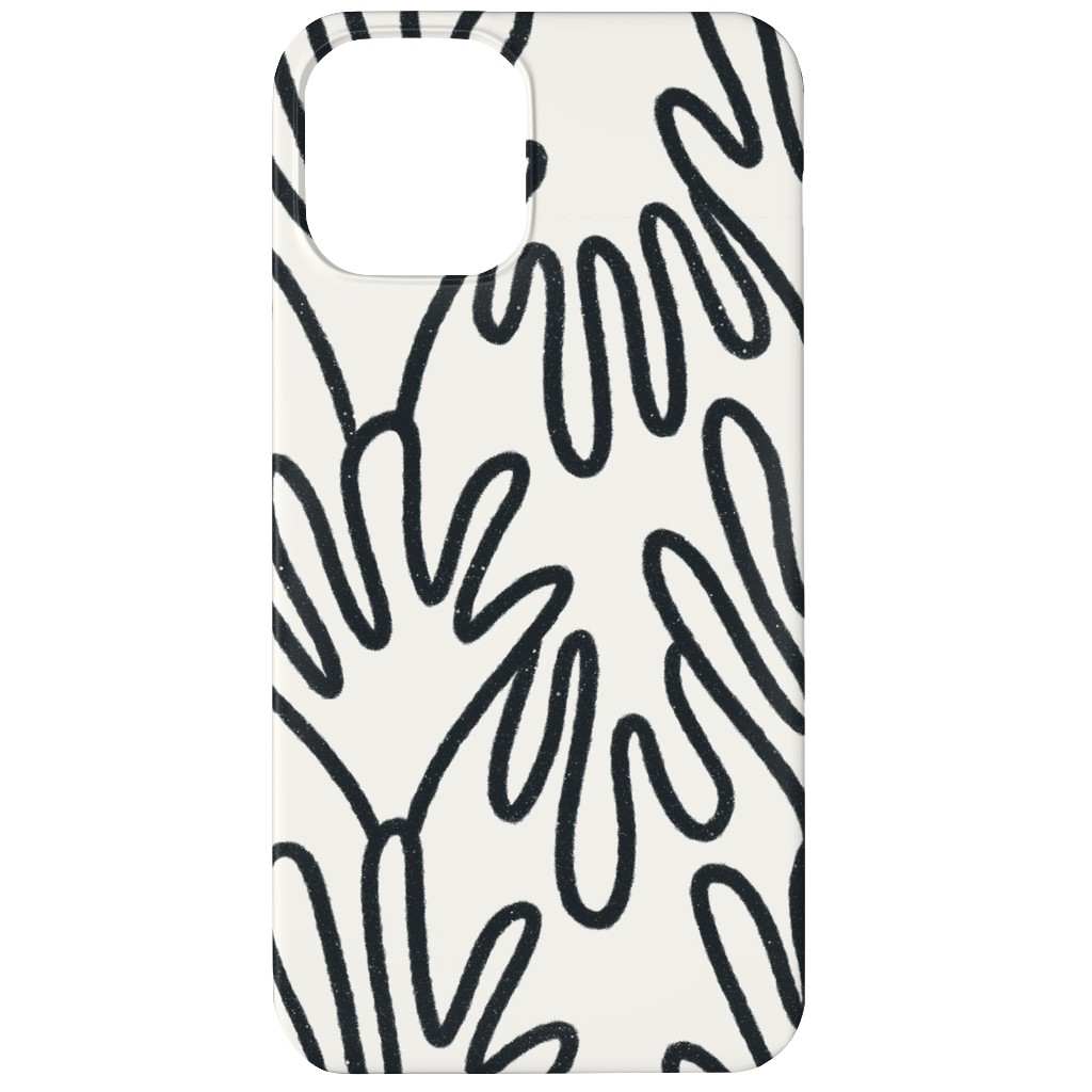 Wavy Lines - Black on White Phone Case, Silicone Liner Case, Matte, iPhone 11, White