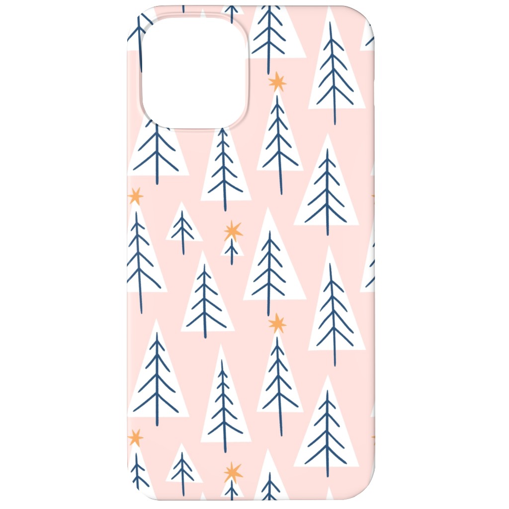 Christmas Forest on Pink Phone Case, Silicone Liner Case, Matte, iPhone 11, Pink